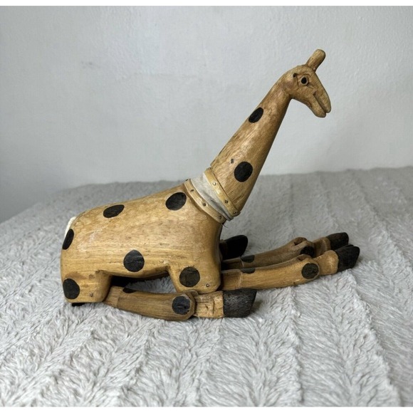 Other - Vintage Wooden Folk Art‎ Giraffe Swinging Shelf Sitter Legs Moving Neck Figure